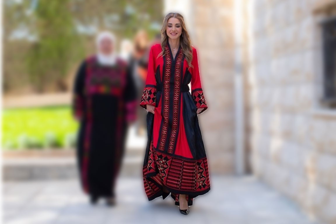 ثوب الملكة رانيا المطرز